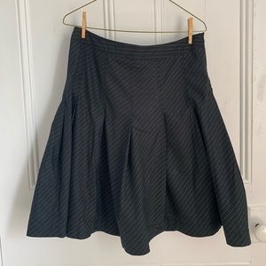 Black pinstriped pleated skirt